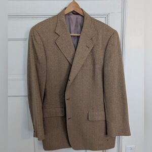 Jos. A. Bank Tan Herringbone Wool 3-Button Blazer sz44